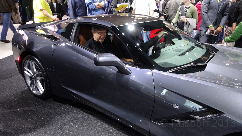 2014 Autoshow Shuffle 5K 263.JPG - After the race we went to the 2014 International Auto Show in Cobo Hall in Detroit. - The new Corvette Sting Ray.